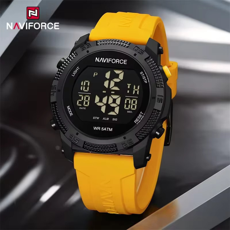 NAVIFORCE Armbanduhr Digitaluhr, Kunststoff, Silikon, Schwarz, Herren - Bild 6