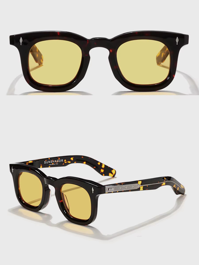 Sunshador Sonnenbrille Rund, Acetat, Vollrand, Unisex, Braun - Bild 5