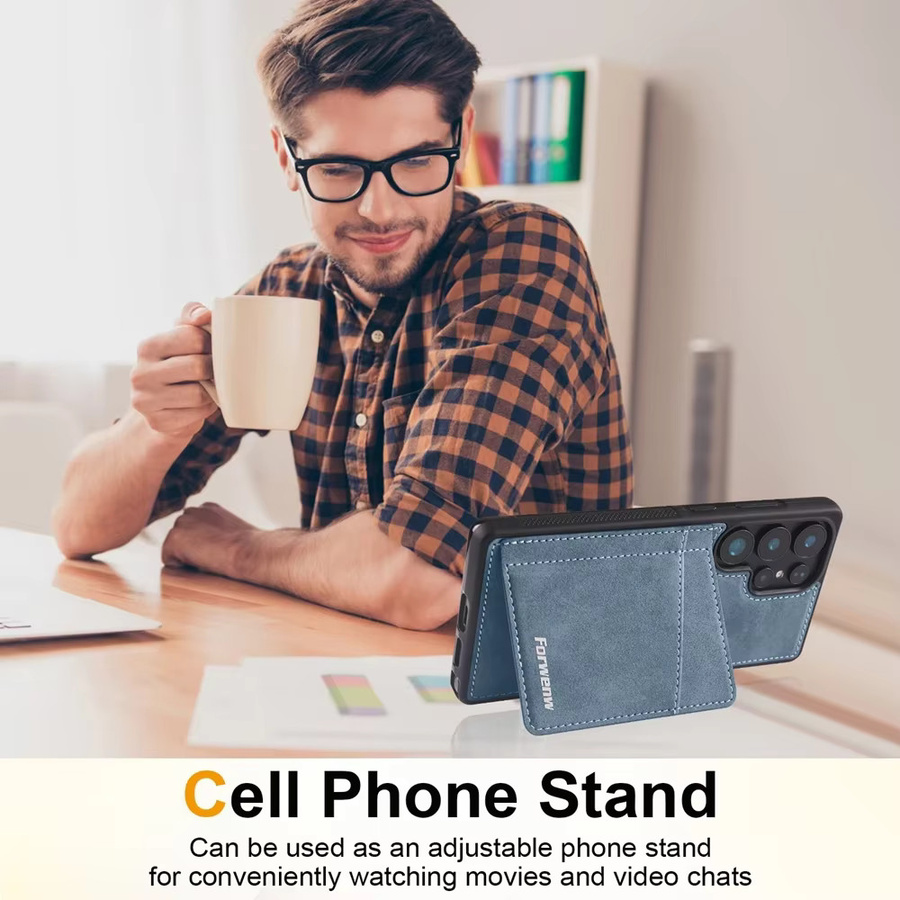 Leder-Handytasche für Samsung Galaxy A14 A15 A16 A17 A34 A35 A36 A54 A55 A56 4G/5G mit Kartensteckplätzen in Braun - Bild 4