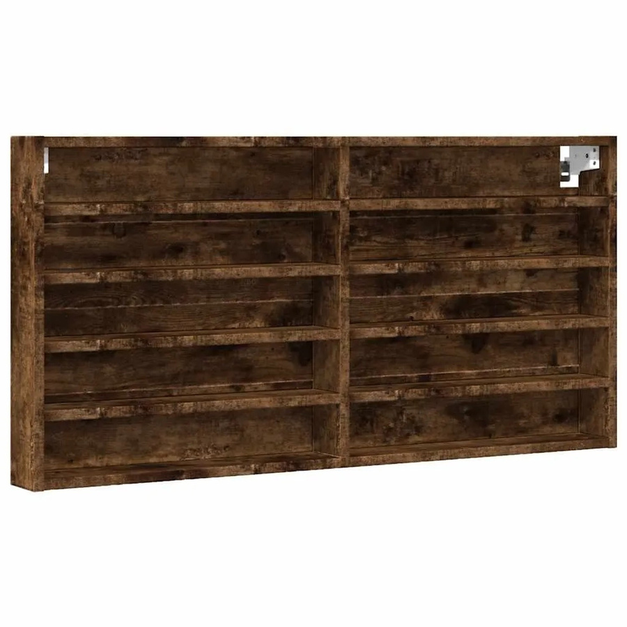 vidaXL Vitrinenschrank Räuchereiche mit Glastüren und Regalböden, Wandmontage, B/H/T: 100 x 50 x 8,5 cm - Bild 2