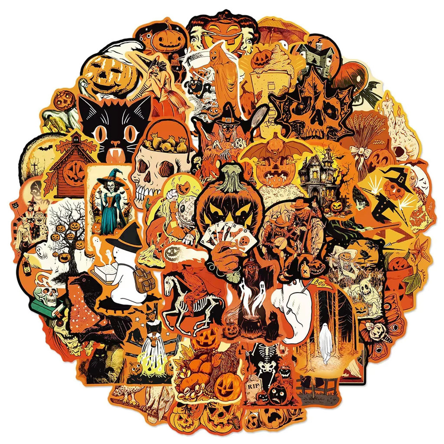 50 Stück Vintage Halloween Graffiti Aufkleber wasserfest bunt von Anime Worlds Store - Bild 2