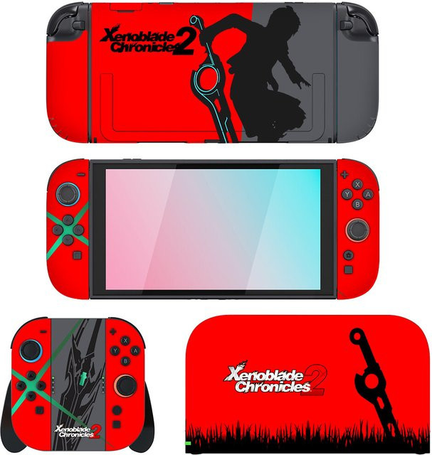 Xenoblade Chronicles 2 Schutzaufkleber für Nintendo Switch 2 Konsole, Dock, Ladegerät und Joy-Con Controller in Weiß und Multicolour aus Vinyl - Bild 1