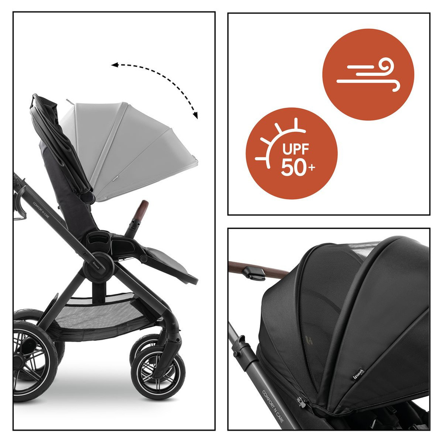Hauck Buggy Comfort N Care 2in1 Kinderwagen in Black mit Beendecke, Babyschalenadapter, Getränkehalter und Federung - Bild 7