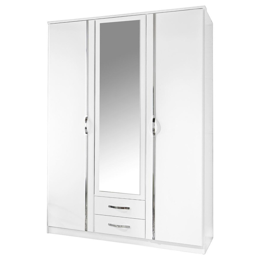 Kleiderschrank Duo von POCO in Weiß, B/H/T: 135 x 198 x 58 cm - Bild 2