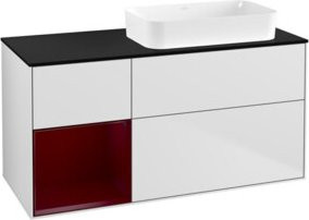 V&B Waschtischunterschrank Finion mit Regalfach links, Farbe Weiß matt lackiert, B/T: 120 x 60 cm - Bild 1