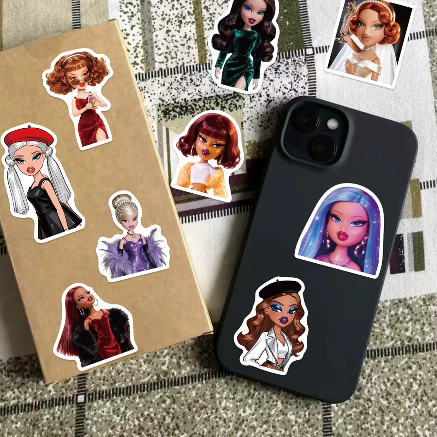Bratz, Cartoon Bratz Puppen Graffiti Aufkleber, 50-teiliges Set, multicolour - Bild 4