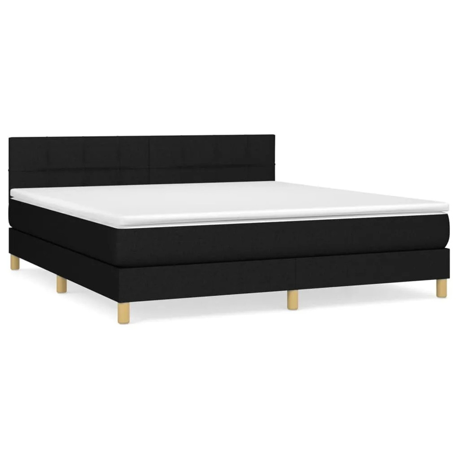 vidaXL Boxspringbett Hybrid mit Matratze Schwarz B: 180 cm, T: 200 cm, H: 78 cm - Bild 2