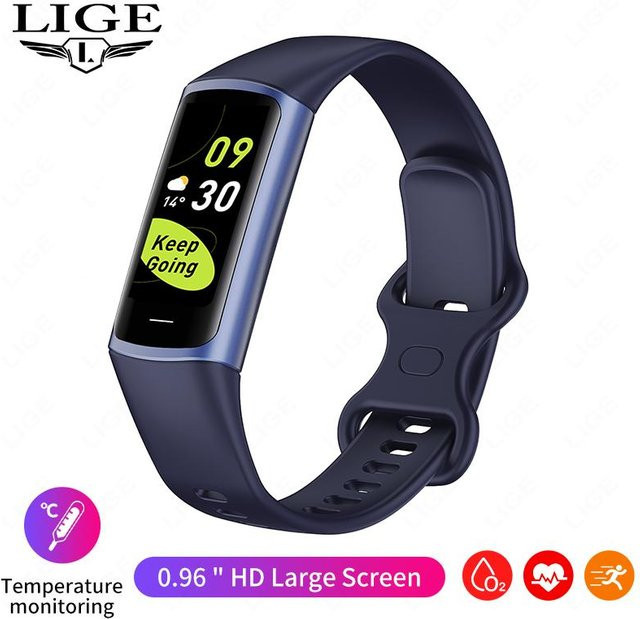 LIGE Smartwatch, Silikon, blau, Unisex - Bild 1