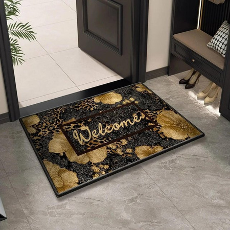Rutschfeste Fußmatte mit Leopardenmuster von Lodestar, waschbarer Teppich für Innen und Außen, B/B: 30 x 50 cm, Mehrfarbig