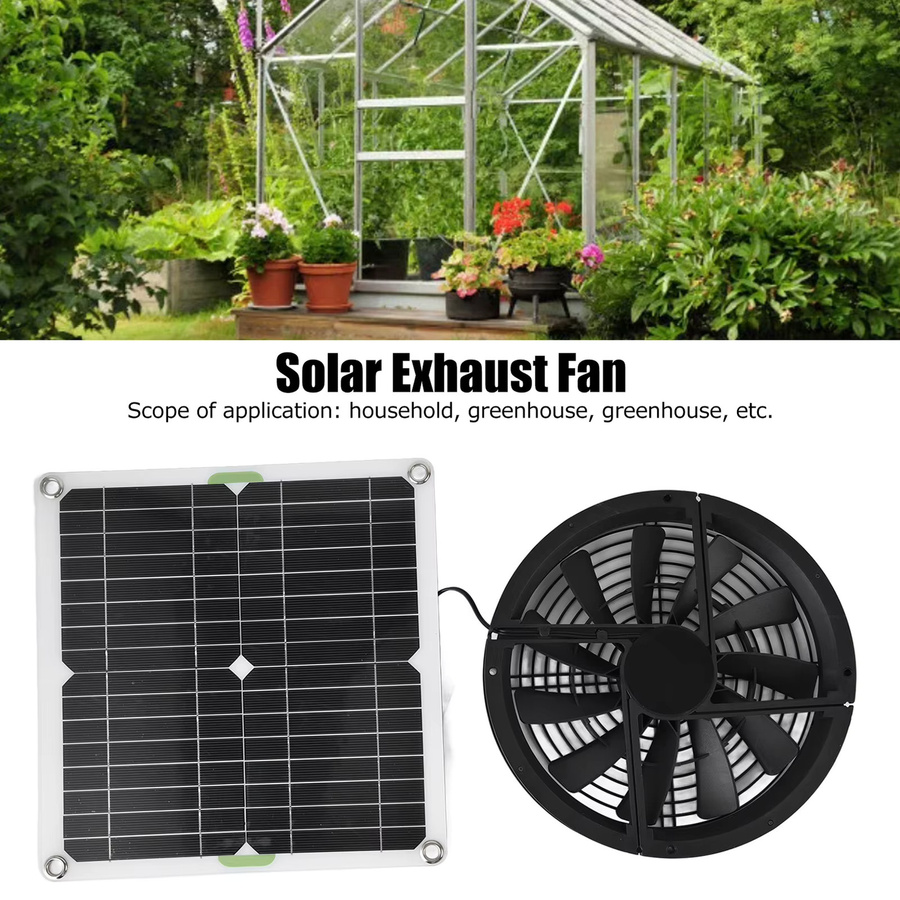 VBESTLIFE Solarpanel-Ventilator in Schwarz für Gewächshaus, Hühnerstall und Schuppen - Bild 4
