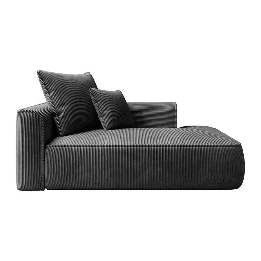 Vente-unique Recamiere Pineta ohne Schlaffunktion in Anthrazitgrau, Breite: 180 cm - Bild 2