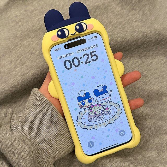 Tamagotchi Cartoon 3D Silikon Schutzhülle für Apple iPhone 17, Air 16, 15, 14, 13 Pro Max in weichem Design - Bild 1
