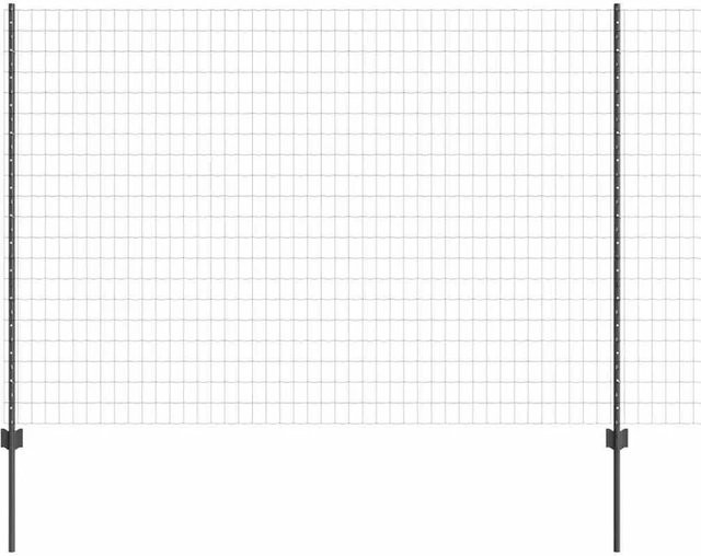 vidaXL Zaun mit Pfosten Grau aus Stahl und PVC, Höhe: 150 cm, Länge: 10 m - Bild 1