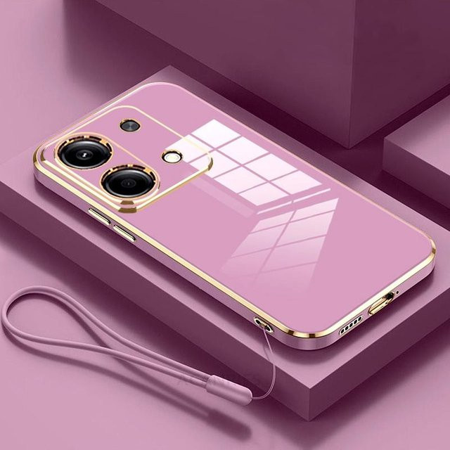Xiaomi Silikonhülle mit Lanyard für Redmi Note 13 Pro 5G, Poco X6 und M6, Farbe: Pink - Bild 1