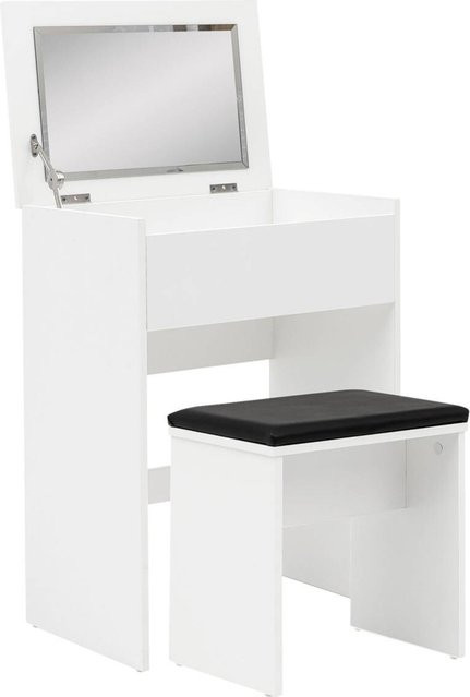 Schminktisch Wohnling in Weiß, modern und rechteckig, B/H/T: 60 x 81 x 40 cm - Bild 1