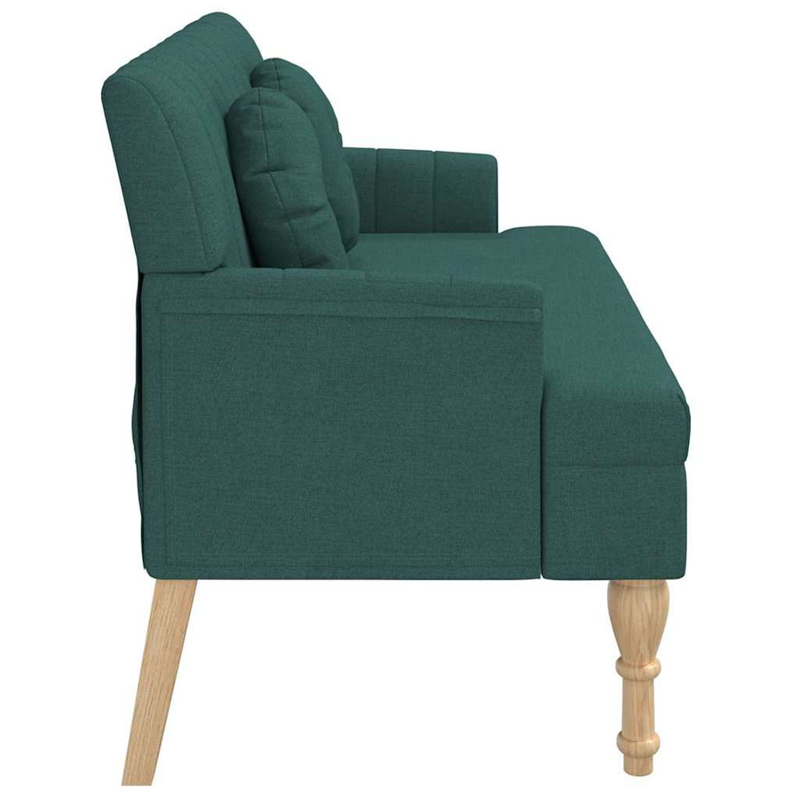 vidaXL Sitzbank mit Kissen in Dunkelgrün im Antik-Stil aus Rubberwood, B/T/H: 113 x 64,5 x 75,5 cm - Bild 4