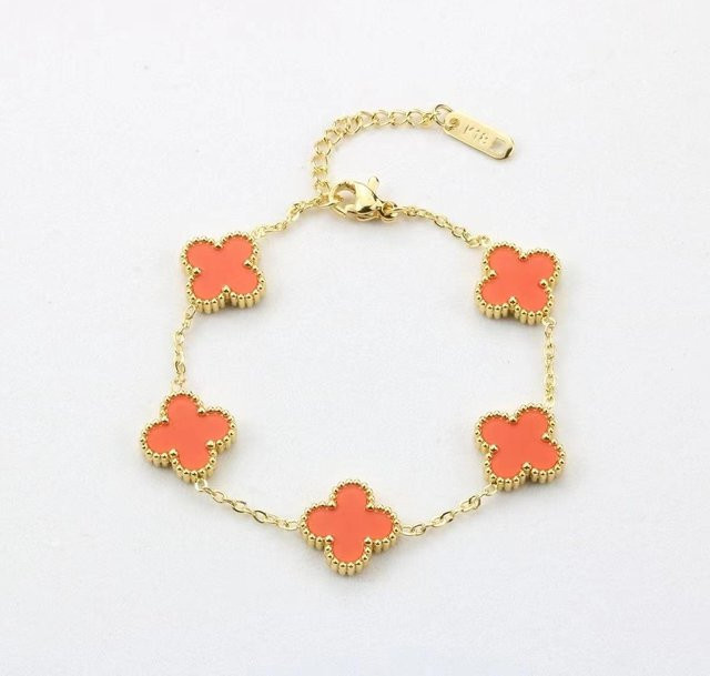 Hui Ran Armband, Muschel Kleeblatt, Titan, orange, Damen - Bild 1