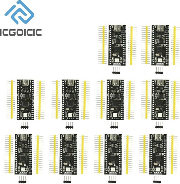 RP2040 Core Board Raspberry Pi Pico kompatibel mit USB-C und MicroPython in Schwarz (16 MB) - Bild 1