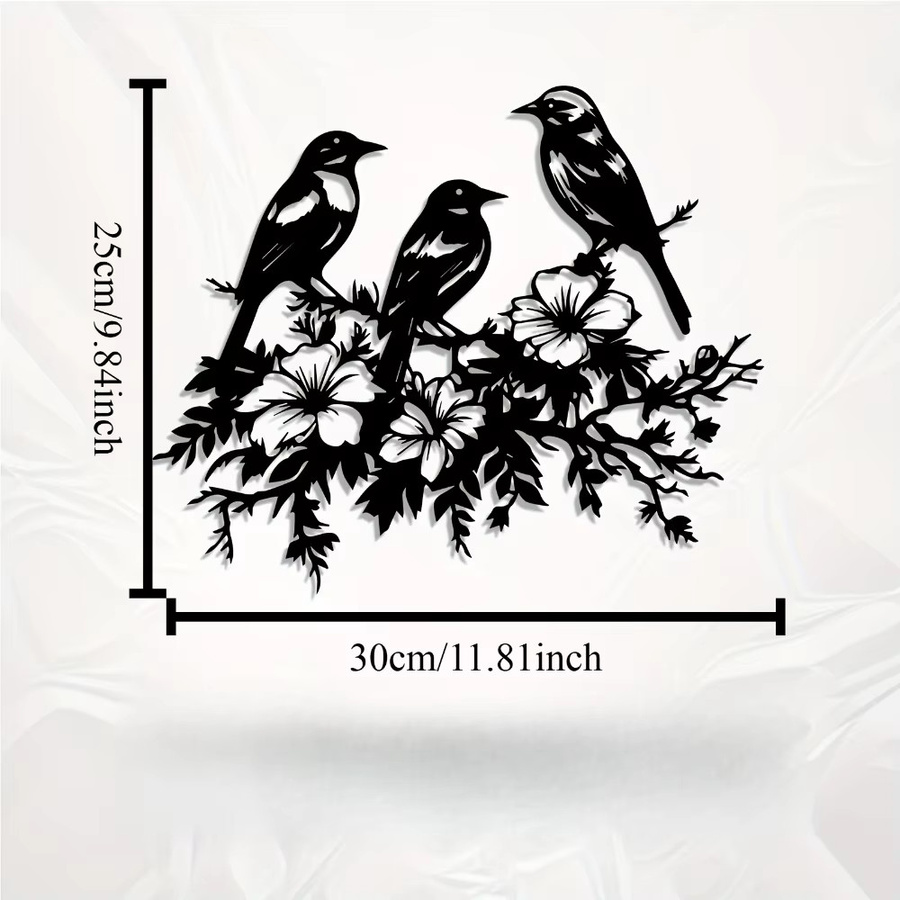 Wetterbeständiges Aluminium-Wandbild mit Vogelmotiv in Schwarz von CIFBUY - Bild 3