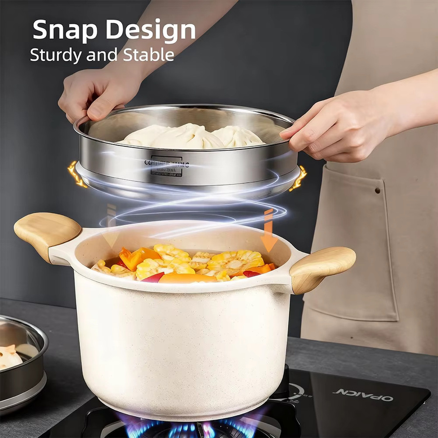 COOKER KING Edelstahl-Dampfgarer in Silber für Brötchen und Dim Sum, B/T/H: 18,0 x 6,0 x 4,0 cm - Bild 2