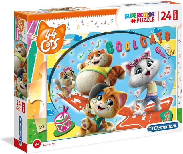 Clementoni 44 Cats Supercolor Puzzle, 24 Teile, ab 3 Jahren - Bild 1
