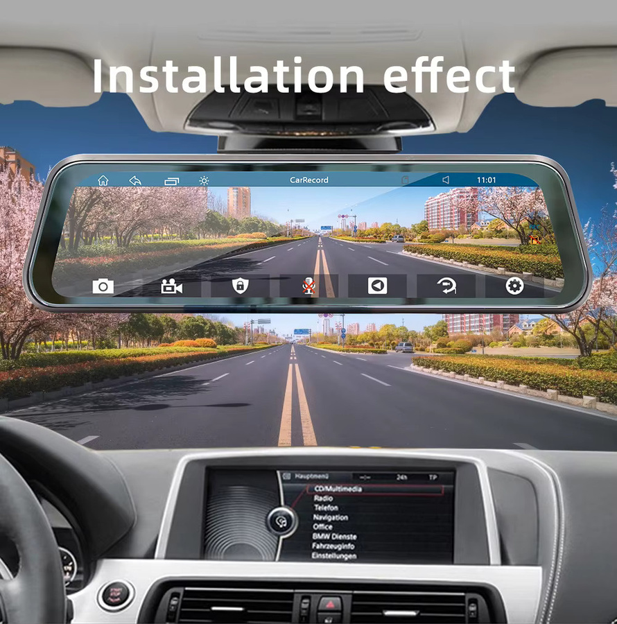 BQCC Tragbares Auto MP5 Display mit 9,36 Zoll, Wireless Carplay, Android Auto, Mirrorlink, Bluetooth, Fahrrekorder und FM-Radio in Schwarz - Bild 6