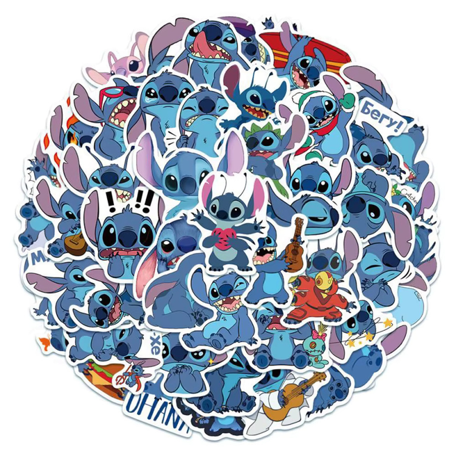 50 Stück Disney Lilo & Stitch Aufkleber, bunte Kawaii Cartoon Sticker für Kinder zur Dekoration von Laptop, Koffer und Notizbuch - Bild 2