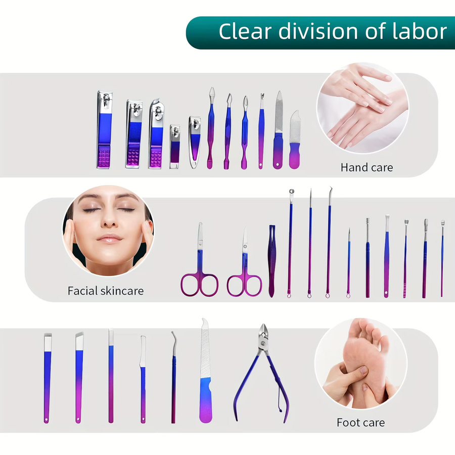 Ouriner Maniküre-Set, 30-teiliges Nagelknipser-Set aus Edelstahl, Unisex - Bild 3