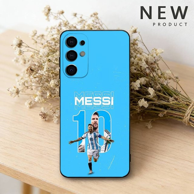 Fußball Handyhülle mit Lionel Messi Design für Samsung Galaxy S25 Plus, S24, S23, S22, S21, S20, S10, S9, Ultra, Lite – Schwarze weiche Hülle - Bild 1
