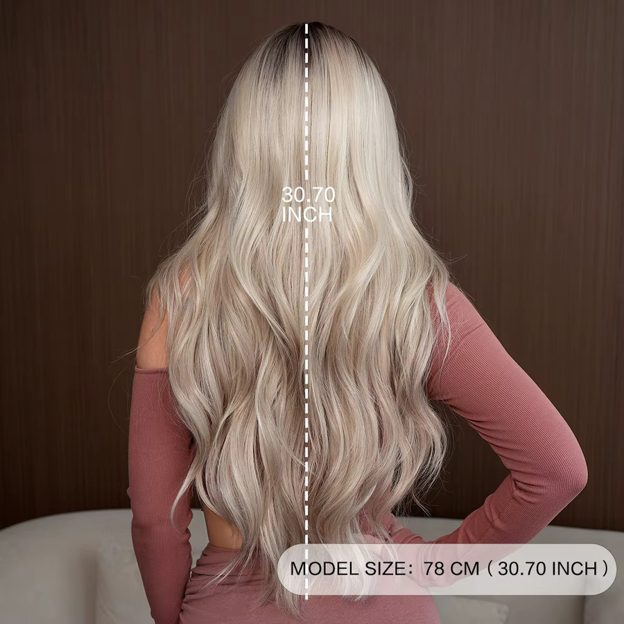 7JHH WIGS Perücke, lang, gewellt, aschblond, Damen - Bild 2