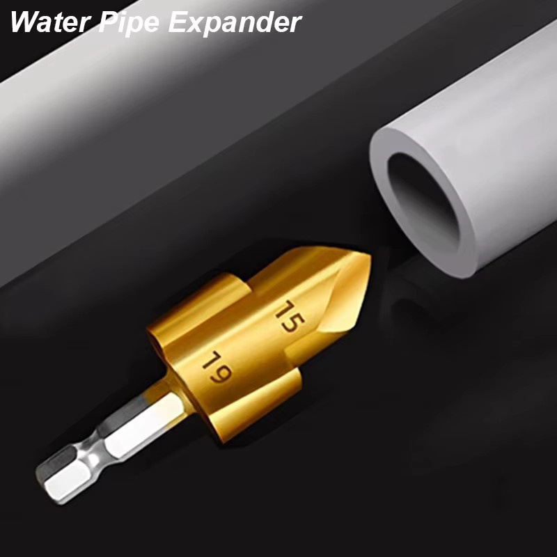 atooltour 3-Schneiden-PPR-Stufenbohrer in Gold für PVC-Wasserrohre zur Erweiterung und Reparatur von Rohrverbindungen, Winkelstücken und T-Stücken - Bild 4