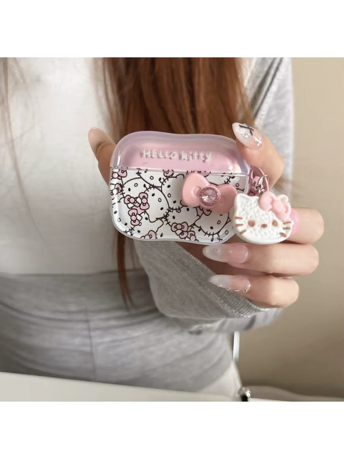 Sanrio Hello Kitty Glockenanhänger Schutzhülle für Apple AirPods 1 2 3 4 Pro 2 Pro 3 Bluetooth-Kopfhörer - Bild 4
