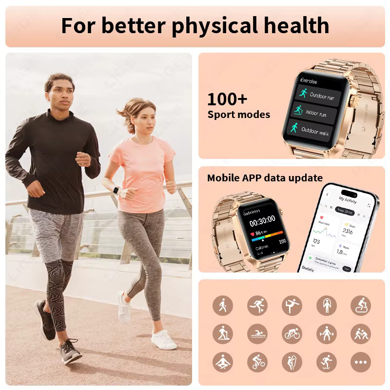 foxbox Smartwatch, Edelstahl, Schwarz, Rechteckig - Bild 4
