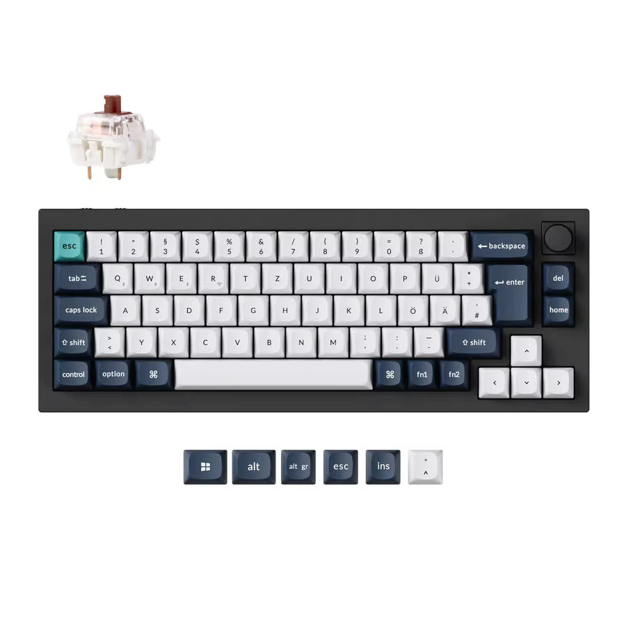 Keychron Q2 Max ISO-Layout Kabellose Mechanische Tastatur mit QMK/VIA, RGB-Hintergrundbeleuchtung und PBT-Tastenkappen - Bild 4