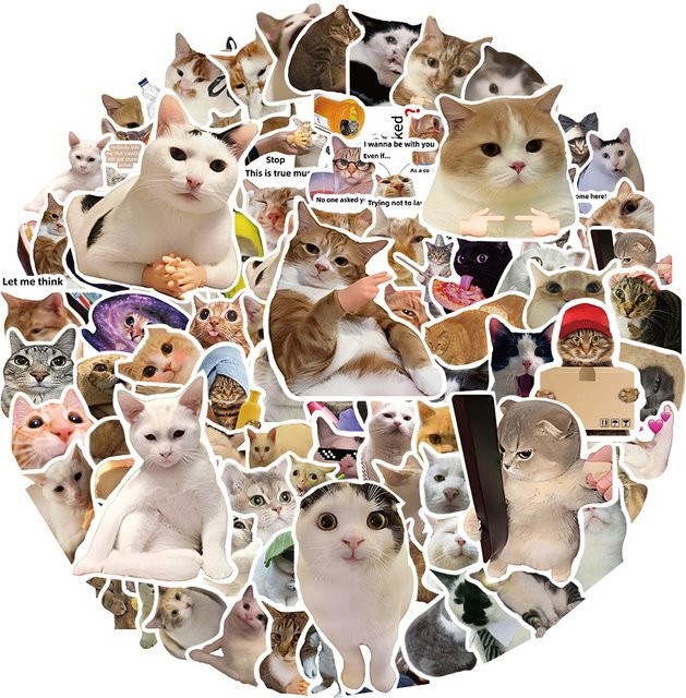 Rspctou Tier-Katzen-Meme Graffiti-Aufkleber, Tiere, Bunt / Mehrfarbig - Bild 1