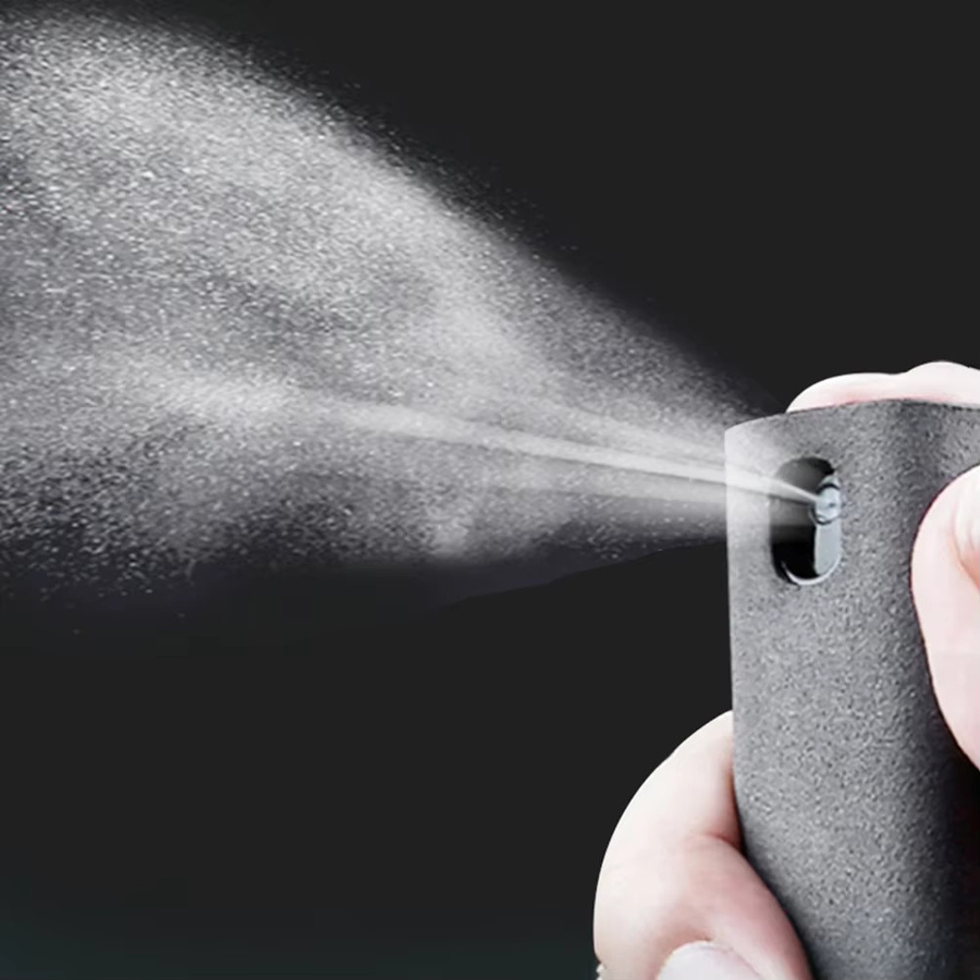2-in-1-Reinigungssprühflasche aus Mikrofaser für Smartphones, Tablets, Computer, Brillen und Touchscreens in Schwarz - Bild 2