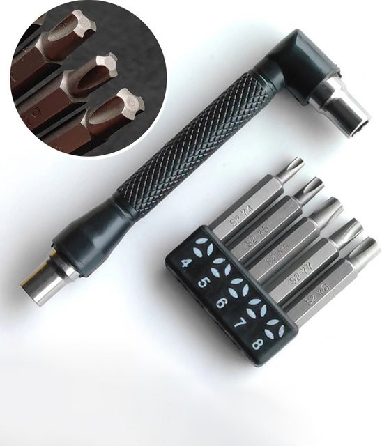 LouCnloin Metall Schraubendreher-Bit Set aus Sechskant-Metall in Silber mit L-förmigem Steckschlüssel für Reparaturen - Bild 1