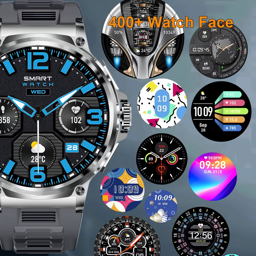MISIRUN V69 Smartwatch für Männer mit Bluetooth Anruffunktion, 1,85 Zoll HD Bildschirm, Herzfrequenzmonitor und Multi Sport Modi, Schwarz - Bild 4