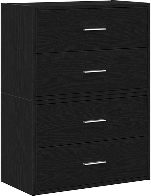 vidaXL Schränke mit 2 Schubladen im 2er-Set, Schwarz in Eichen-Optik, B/T/H: 60 x 31 x 40 cm - Bild 1