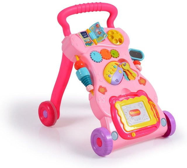 Moni Dreams Lauflernwagen Spielcenter mit Zeichenbrett pink - Bild 1