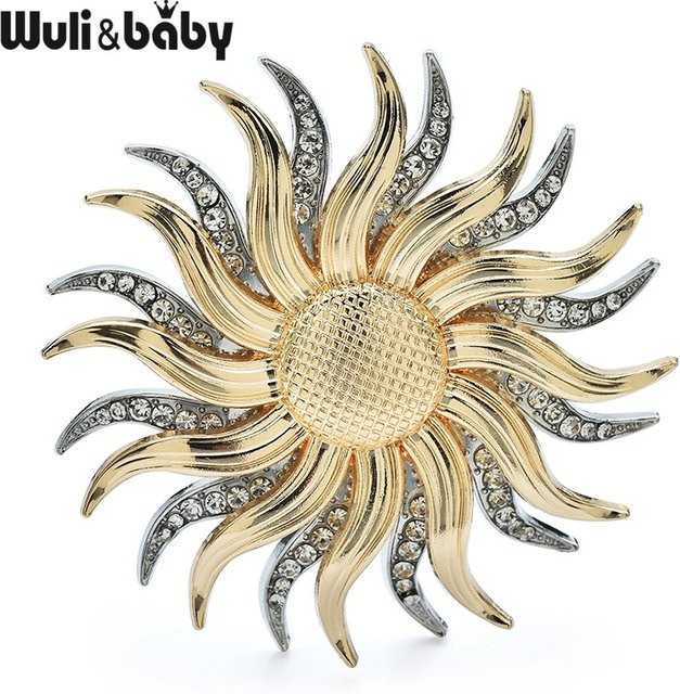 Wuli&baby Sonnenbrosche, Strass, Sonnenblumen, Unisex - Bild 1