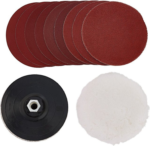 LUX-TOOLS 12-teiliges Schleif- und Polierset für Winkelschleifer Ø 125 mm in Multicolor - Bild 1