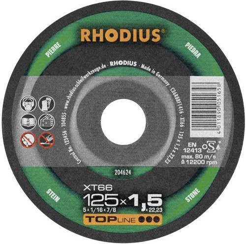 Rhodius TOPline XT66 Extradünne Trennscheibe für Stein und Fliesen, Durchmesser: 125 mm, Farbe: Multicolour - Bild 1