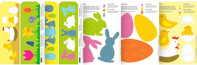 Familienmomente Prickelvorlagen-Set Osterfreunde Papier - Bild 1