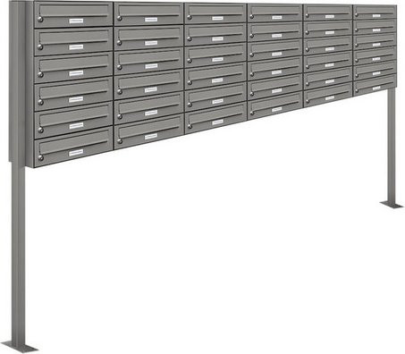 AL Briefkasten für 36 Parteien, freistehendes Briefkastenanlage-System, grau, B/H/T: 237,8 x 150 x 27,5 cm - Bild 1