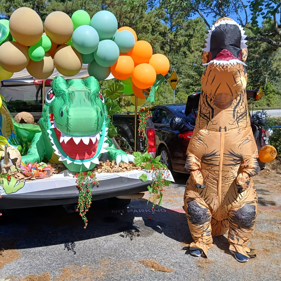 Aufblasbares Dinosaurier-Halloween-Kostüm, T-Rex-Verkleidung für Erwachsene - Bild 5