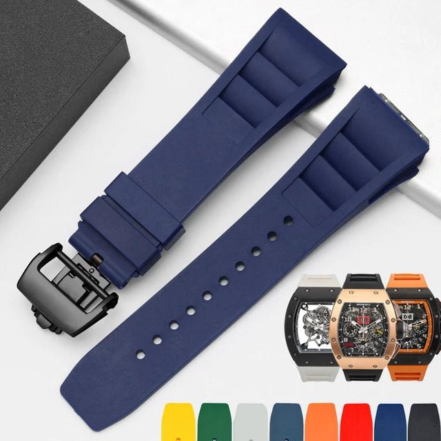 Uhrenarmband Silikon, Blau, Herren, 25-20mm - Bild 1