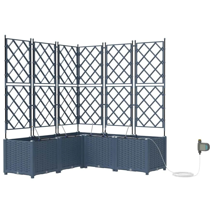vidaXL Garten-Pflanzgefäß aus Stahl in Grau, B/T/H: 40 x 40 x 125,5 cm - Bild 2