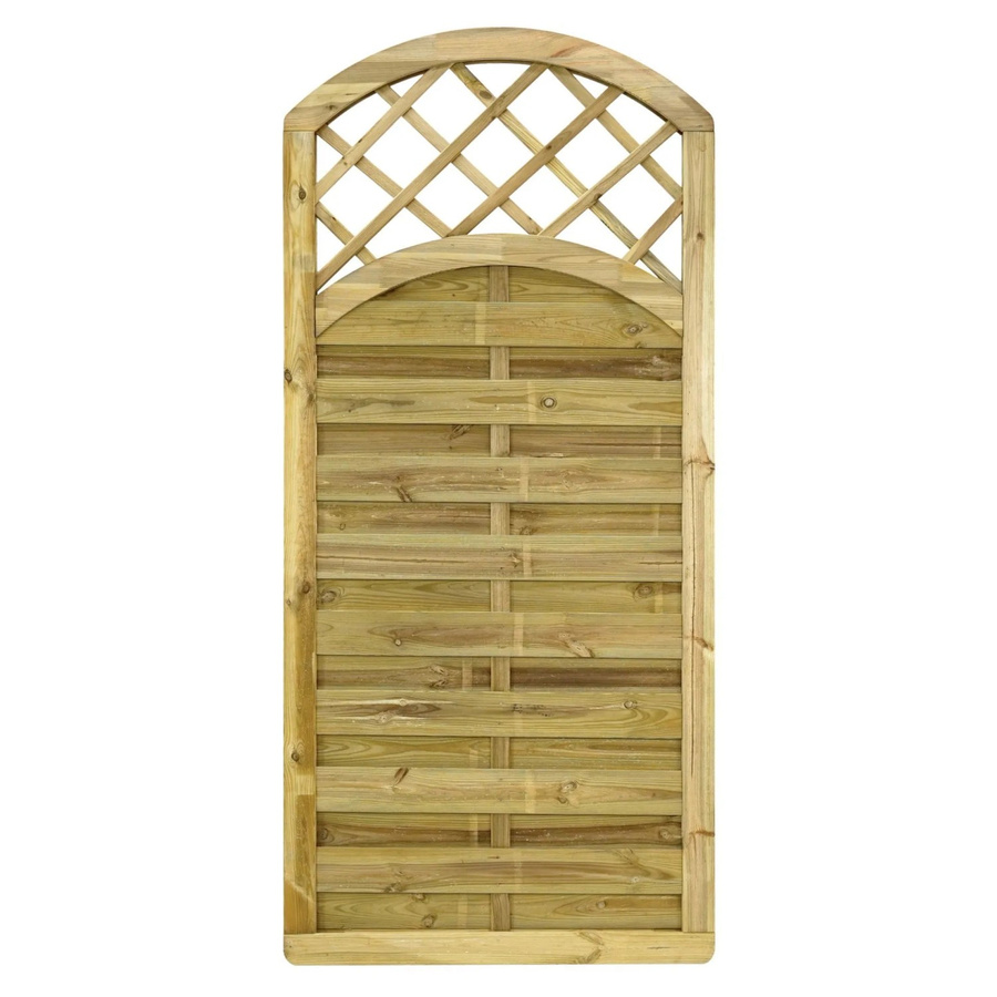GartenLand Dichtzaun VARIO MASSIV Gebogen mit Rankgitter aus Kiefer, Grün, B: 90 cm, H: 195 cm - Bild 2