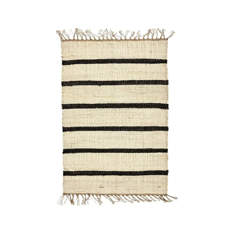 House Doctor Teppich Sima aus Jute in Schwarz und Beige B/T: 60 x 90 cm - Bild 1